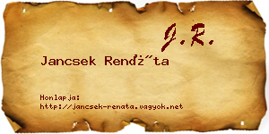 Jancsek Renáta névjegykártya